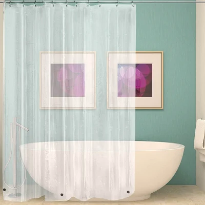 Tende da doccia impermeabili con stampa bianca trasparente EVA Tenda da bagno in plastica per bagno PEVA